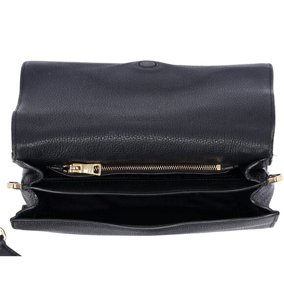 PRADA Vitello Daino Flap Crossbody Bag Black Leather - Picture 6 of 11